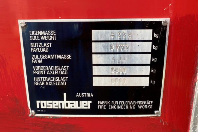 Steyr hasicské vozidlo/ hasicská cisterna 4×2 manuál VIN 194