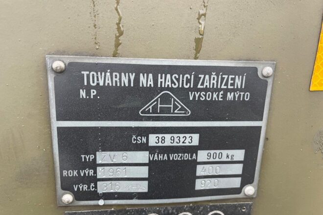 Prívesné vozíky prenosné hasicské benzínové cerpadlo + striekacka PS 8 s prívesným vozíkom VIN 316
