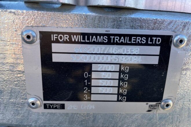Ifor Williams NEW NOT REGISTRED príves na prepravu techniky VIN 084