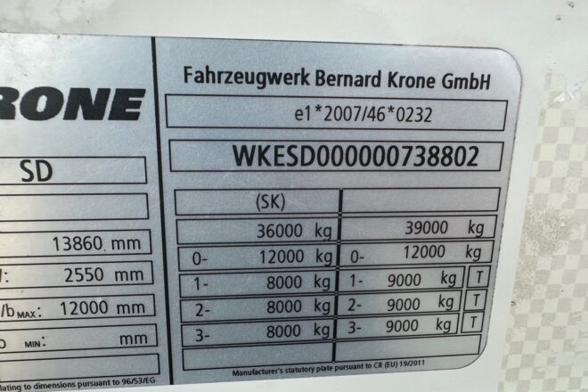 Krone LOWDECK threesided strickling vin 802