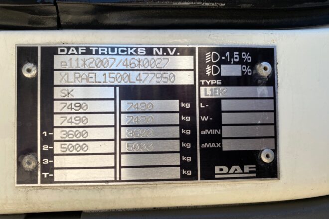 DAF LF 210FA valník s plachtou VIN 950 – NEW TACHO