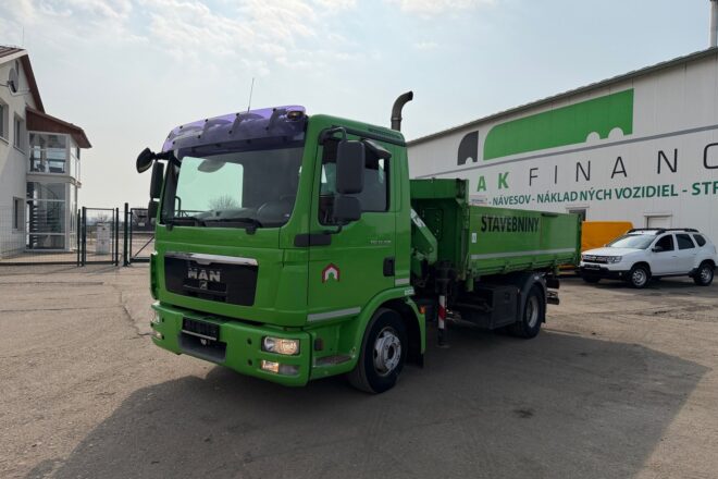 MAN TGL 12.220 threesided kipper with crane E5 530