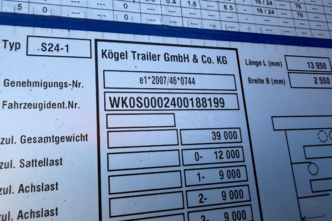 KOGEL SN24 LOWDECK MULDA trojstranka VIN 199