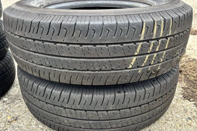 Použitý Sava Trenta 2 225/75 R 16C , 2 ks, dezen 20% F10, na predaj